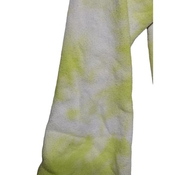 Pink Victoria's Secret Cropped Sweater Yellow Tie dye Size M‎ Terry Lined cutoff - Picture 7 of 7